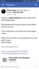 8. 11. 2017 Sarah Scott (UK) - Foam roller training / Trénink s pěnovým válcem