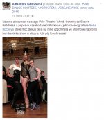 15. 10. 2016 Alexandra Kalousová - poděkování za nabídku tančit jako backup dancer na Pole Theatre World se mnou ve vystoupení od Steven Retchless (USA)